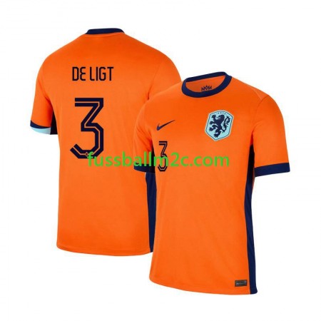Fußballtrikots Niederlande Matthijs de Ligt 3 Heim Trikotsatz EURO 2024